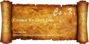 Csoma Krisztián névjegykártya